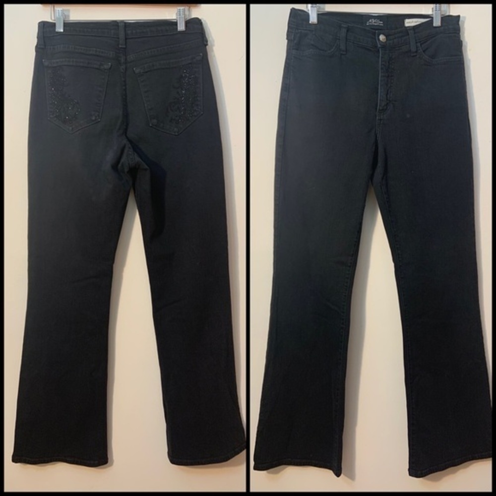 NYDJ Made USA Black Bling Pocket Straight Fit